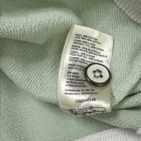 We The Free American Dream Polo Long Sleeve Sweatshirt Colorblock Green Blue S - Picture 12 of 15